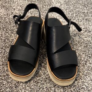 Vince Black and Tan Sandals